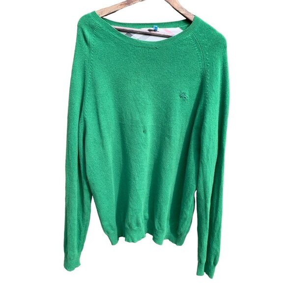 VINTAGE 100% Wool Burberry Sweater Green XXL - Picture 9 of 10